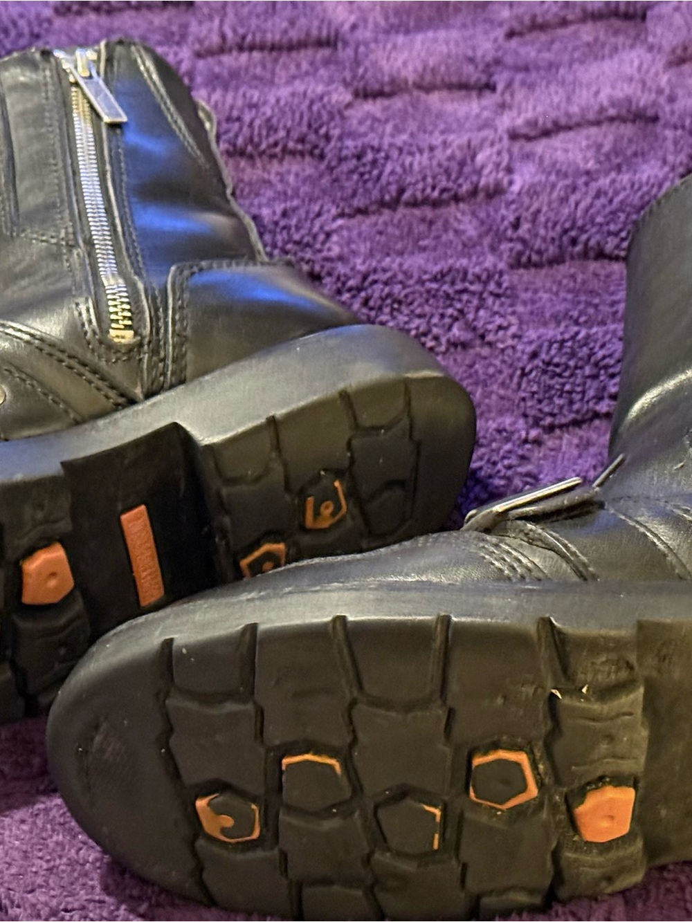 Harley-Davidson Black Leather Engineer Boots with Buckle Straps - Picture 7 of 7